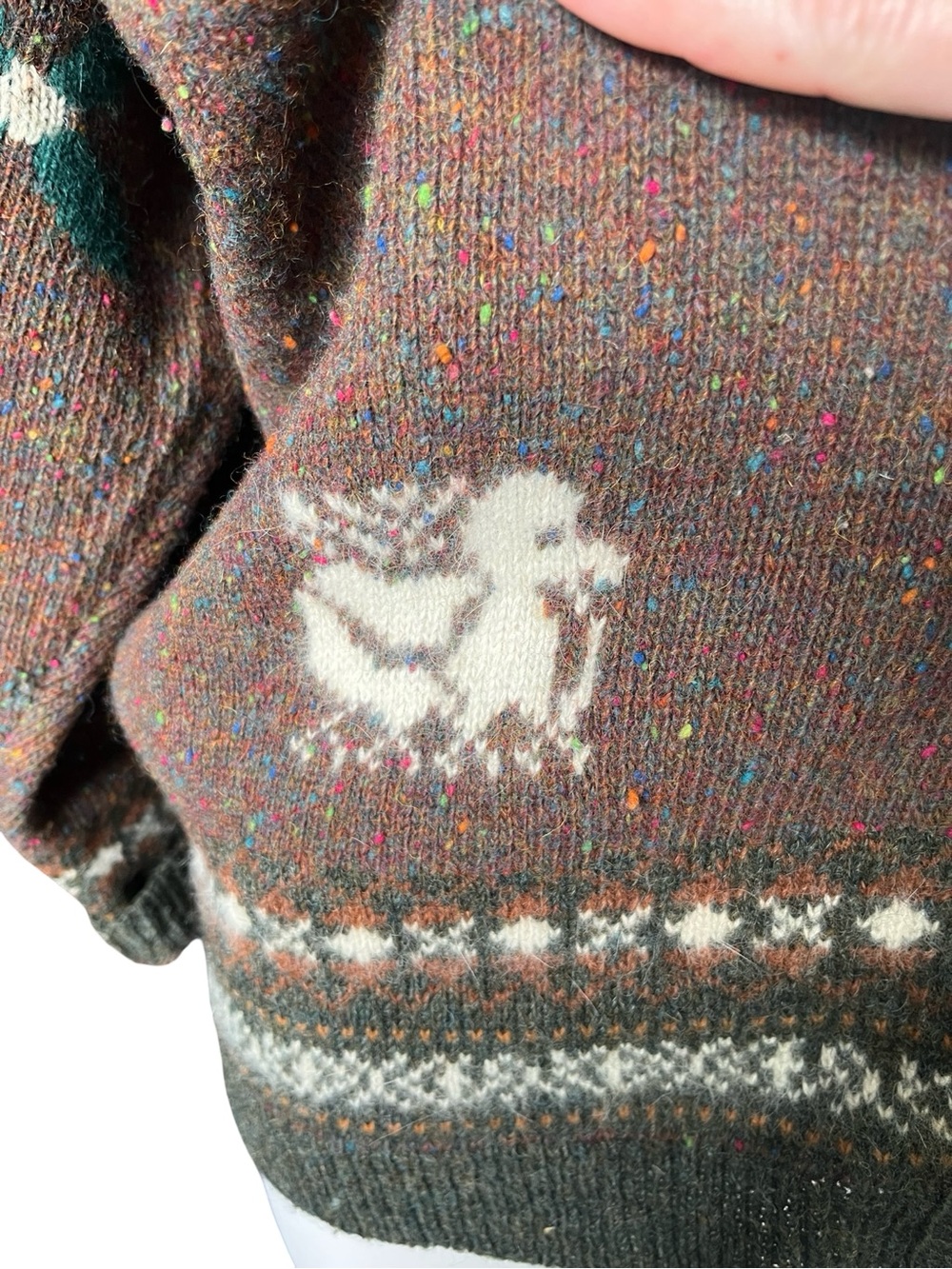 Vintage Fwanloi Wool Cardigan Sweater Brown Floral Knit Womens Size Small - Picture 5 of 9